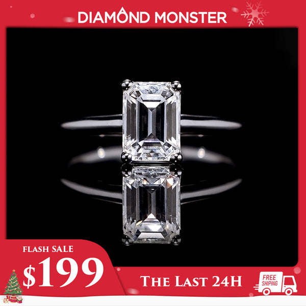 Moissanite White Gold Plated Solitaire Ring