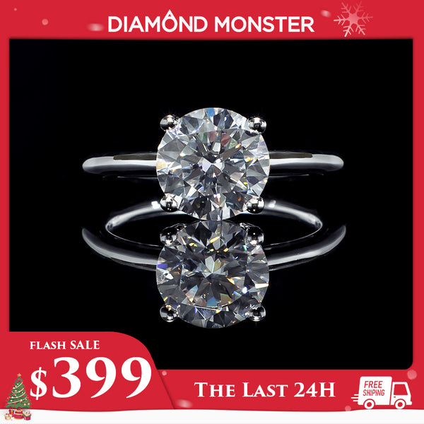 Moissanite White Gold Plated Solitaire Ring