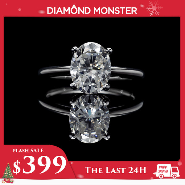 Moissanite White Gold Plated Solitaire Ring