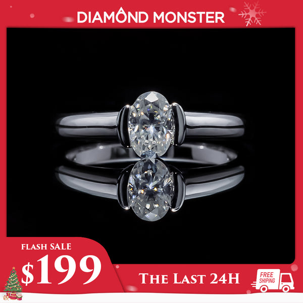 Moissanite White Gold Plated Solitaire Ring