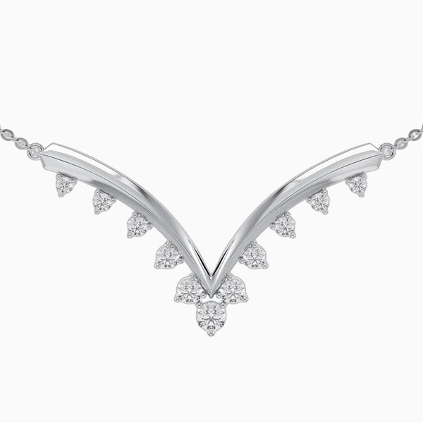 1.0 Carat D-F VS+ Ideal Cut Round Diamond 14K White Gold Necklace