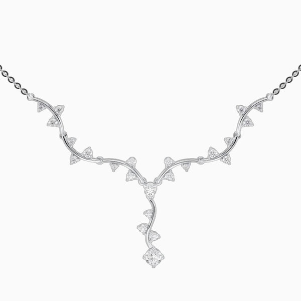 1.0 Carat D-F VS+ Ideal Cut Round Diamond 14K White Gold Necklace