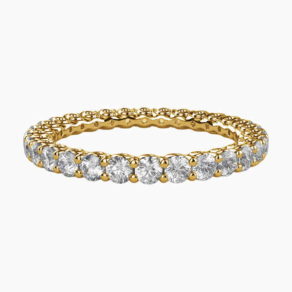 0.5-2.0 Carat D-F VS+ Ideal Cut Round Diamond 14K Gold Eternity Ring