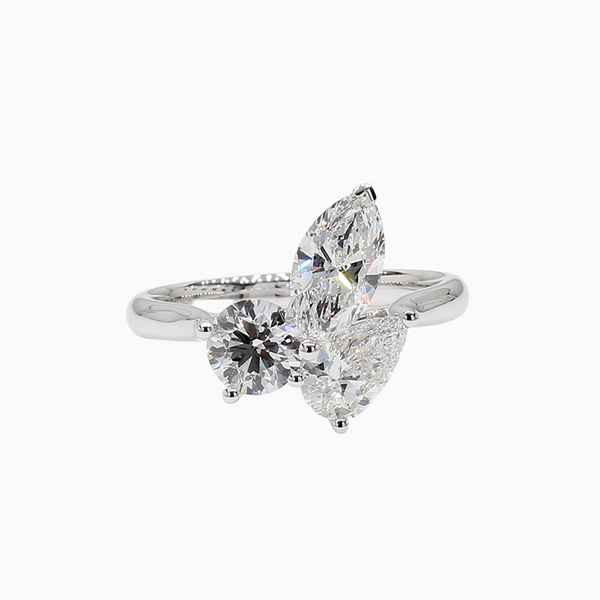 2.1 Carat D-F VS+ Ideal Cut Marquise Diamond 14K White Gold Vintage Ring